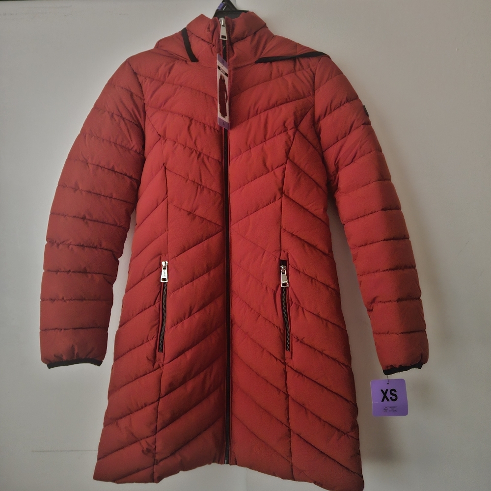 DKNY Orange Puffer Jacket - Picture 2 of 6